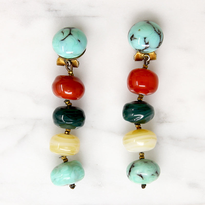 Funky Venetian Glass Bead Earrings