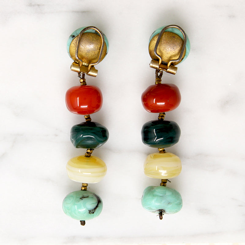 Funky Venetian Glass Bead Earrings