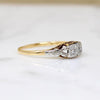Dainty Art Deco Diamond Ring in Platinum & 18ct Gold