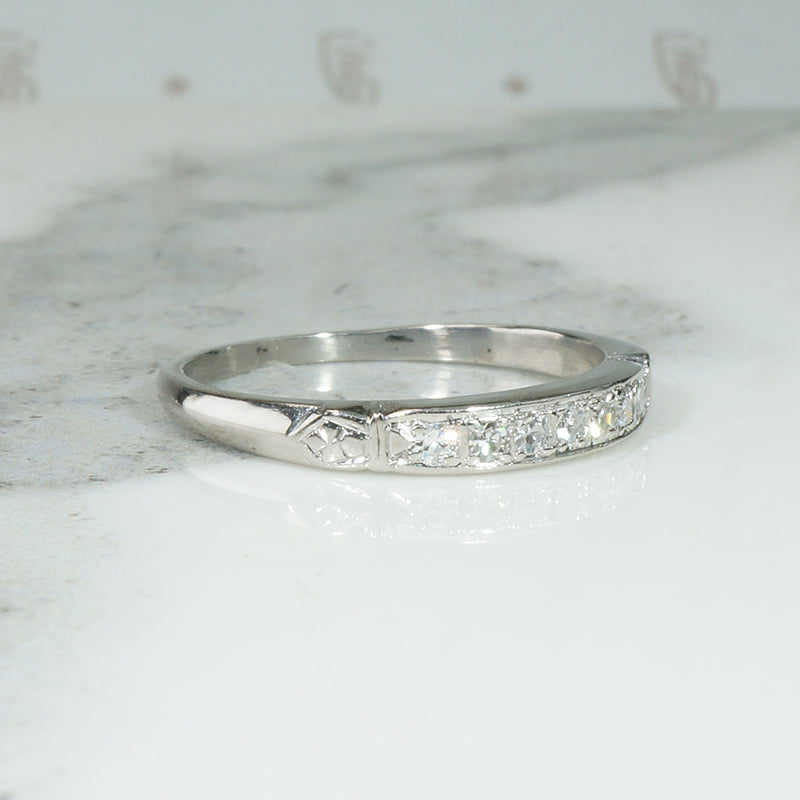 Black Rose Engraved Full Eternity Wedding Band