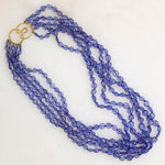 Dreamy Five Strand Tanzanite Beads with Gold Clasp