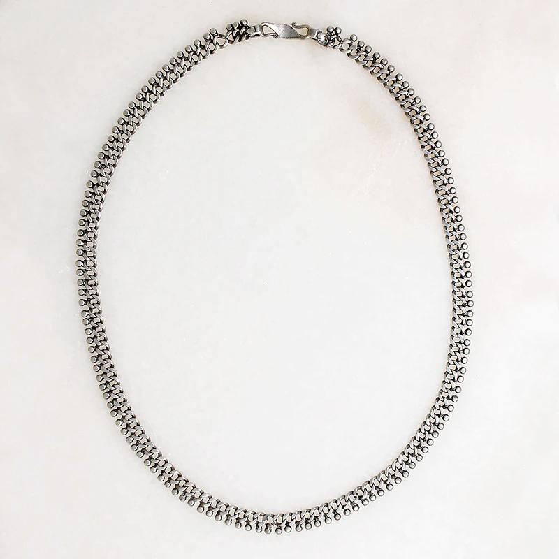 Sinuous Sterling Silver Ball & Chain Necklace