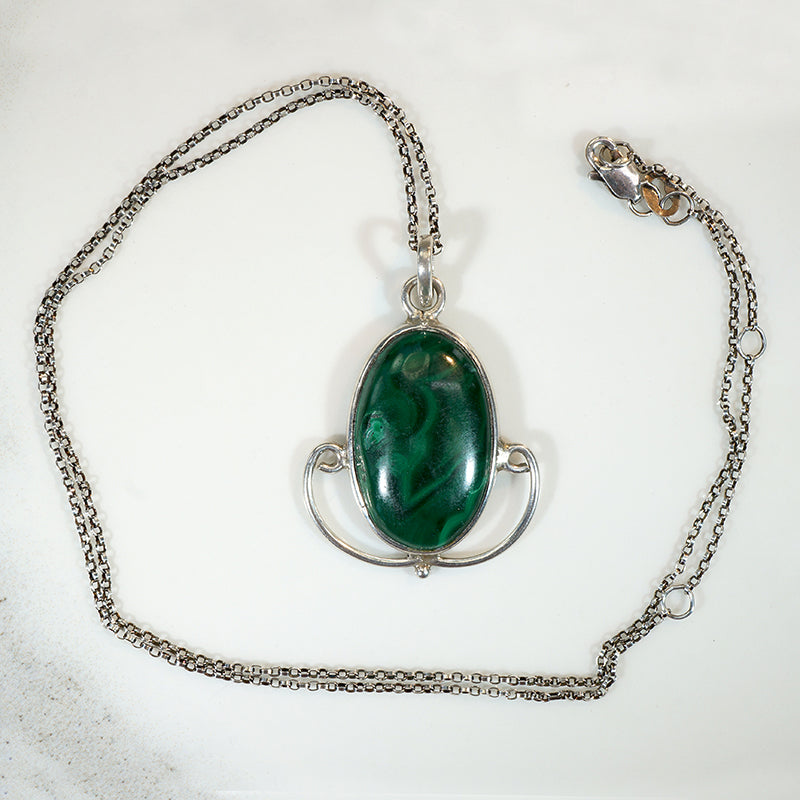 Gorgeous Malachite in Sterling Silver Pendant
