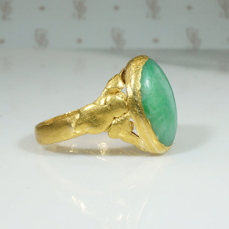 South East Asian Antiquity Art Vintage Gold Gems Jewelry Hand Made Ring