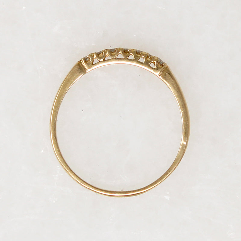 Slender Seven Diamond Band in Yellow Gold