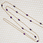 Amethyst Studded Long Gold Guard Chain