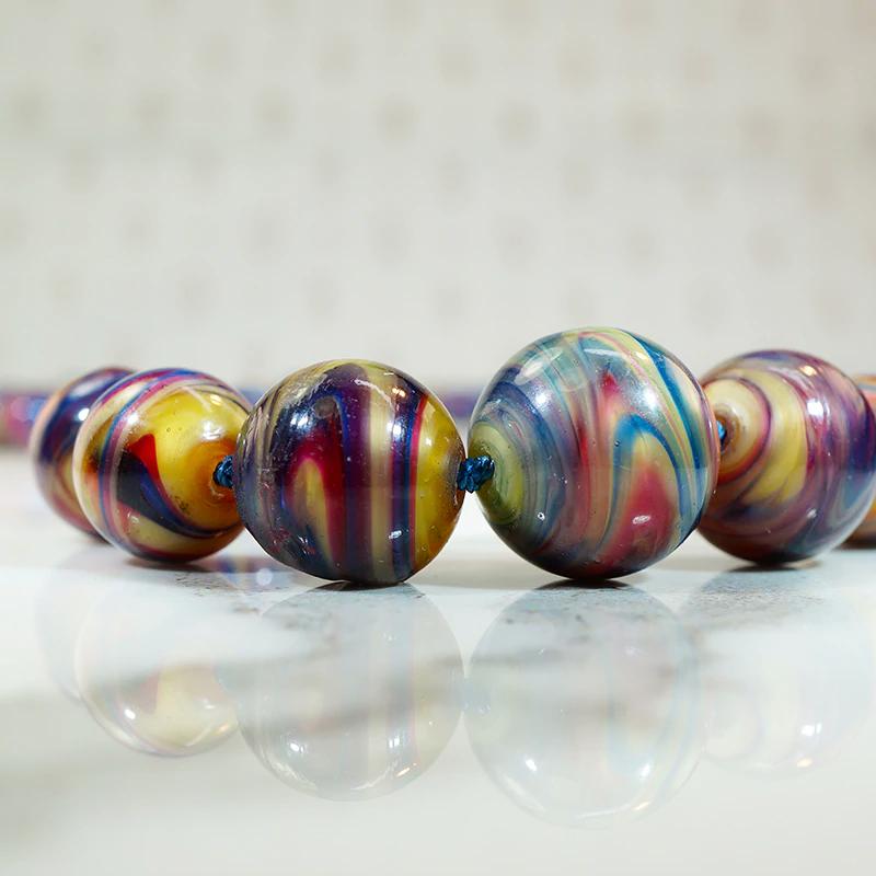 Collection Of Colorful Glass Beads Colored Venetian Murano Glass
