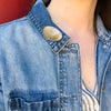 Fascinating Mid Century Gold on Silver Brooch
