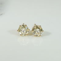 Sparkling Yellow Diamond Stud Earrings 1.01tcw