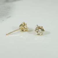 Sparkling Yellow Diamond Stud Earrings 1.01tcw