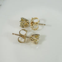 Sparkling Yellow Diamond Stud Earrings 1.01tcw