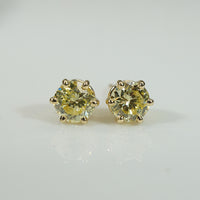Recycled Fancy Yellow Diamond Studs
