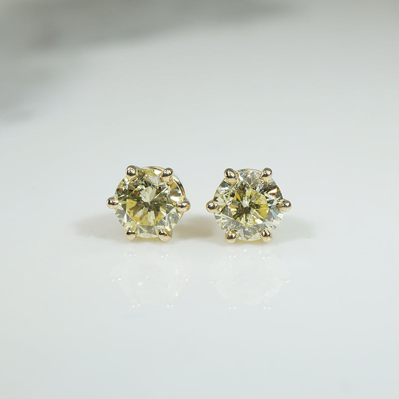 Gorgeous Fancy Yellow Diamond Studs 1.05tcw