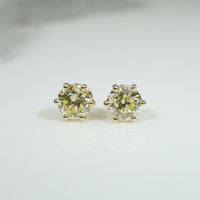 Gorgeous Fancy Yellow Diamond Studs 1.05tcw