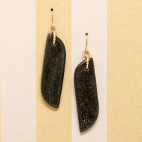 Black Agate Tildes & Gold FIll Earrings by Brin