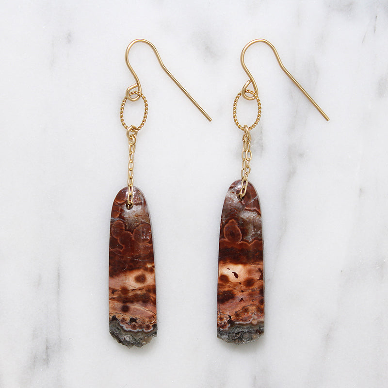 Fabulous Agate & Gold Fill Earrings by Brin