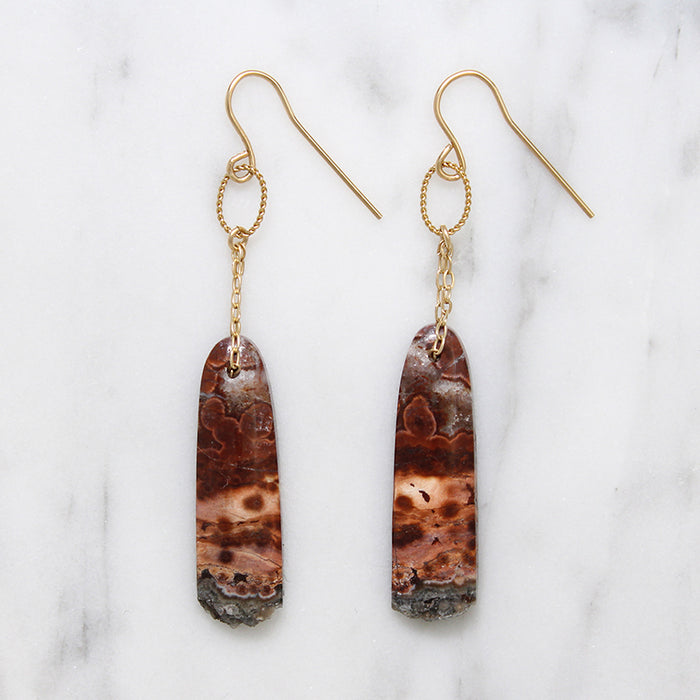 Fabulous Agate & Gold Fill Earrings by Brin