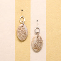 Fascinating Fossilized Coral & Sterling Earrings by Brin