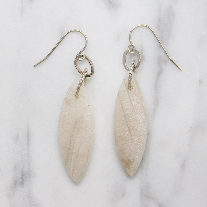 Dreamy Moonstone Navette Earrings by Brin