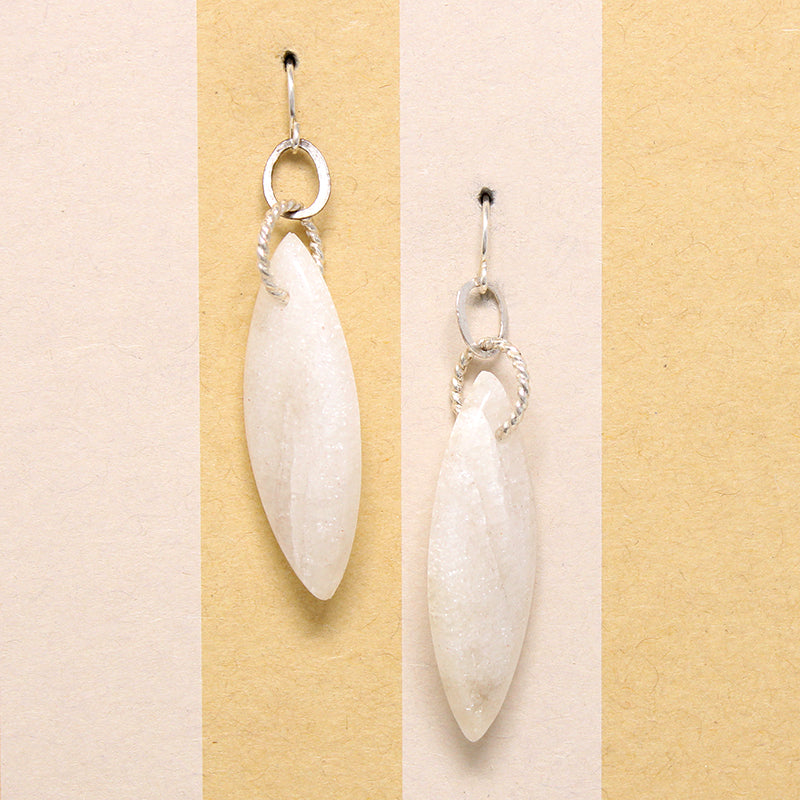 Dreamy Moonstone Navette Earrings by Brin