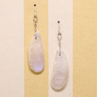 Glowing Blue Moonstone & Silver Earrings by Brin