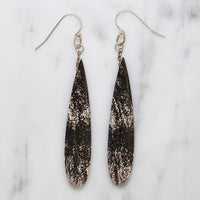 Black & White Agate Drop & Sterling Earrings by Brin