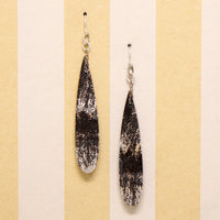 Black & White Agate Drop & Sterling Earrings by Brin