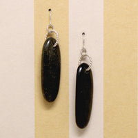 Black Agate & Sterling Silver Earrings by Brin