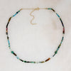 Green, Mauve & Gold Gemstone Bead Necklace by Brin