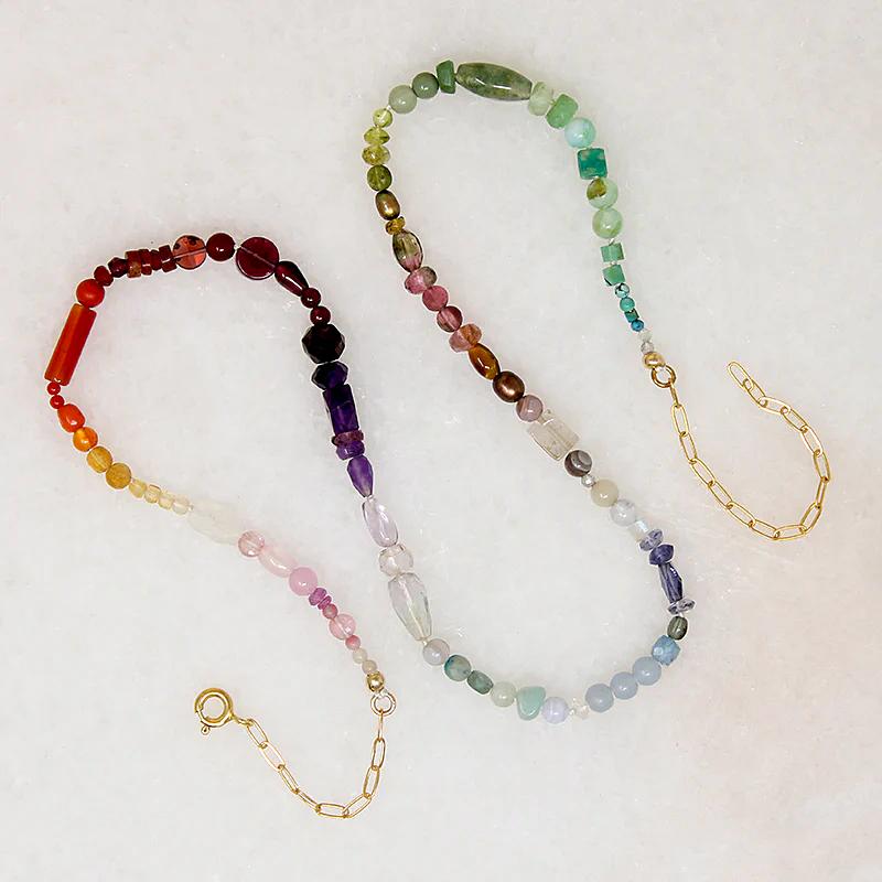 Full Spectrum Gemstone Bead Necklace by Brin