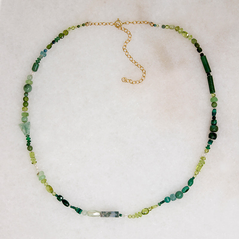 Every Green Gemstone Bead Necklace by Brin
