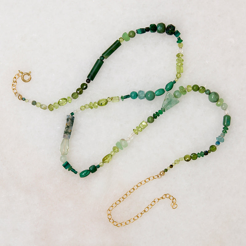 Every Green Gemstone Bead Necklace by Brin