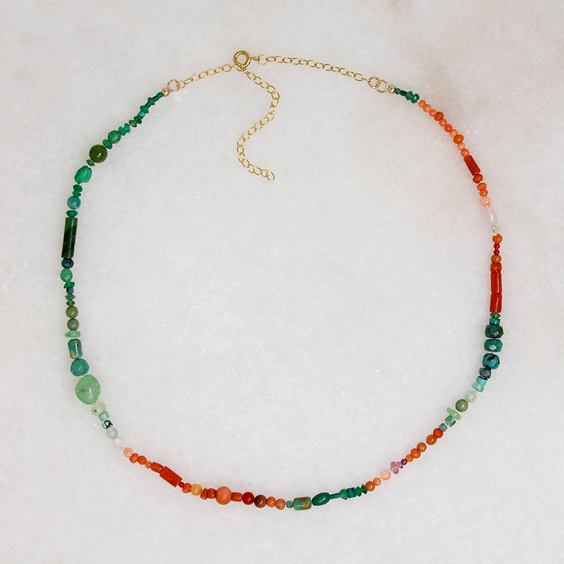 Sunset Beach Gemstone Bead Necklace by Brin