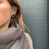 Ornate Onyx & Silver Bead Stud Earrings