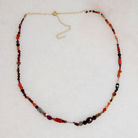 Fiery Gemstone Bead Necklace by Brin