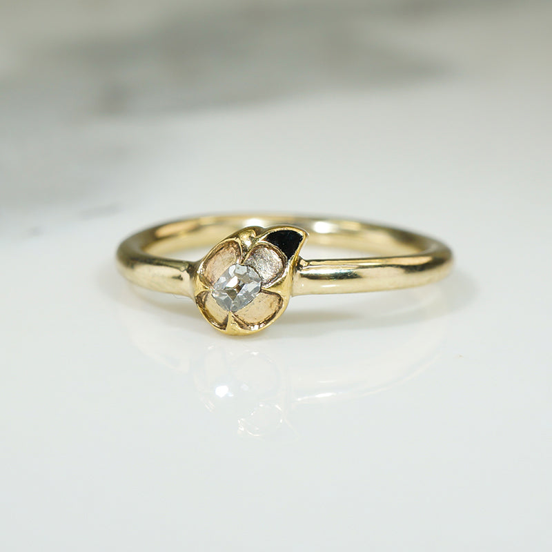 Renaissance Diamond Ring with Enamel