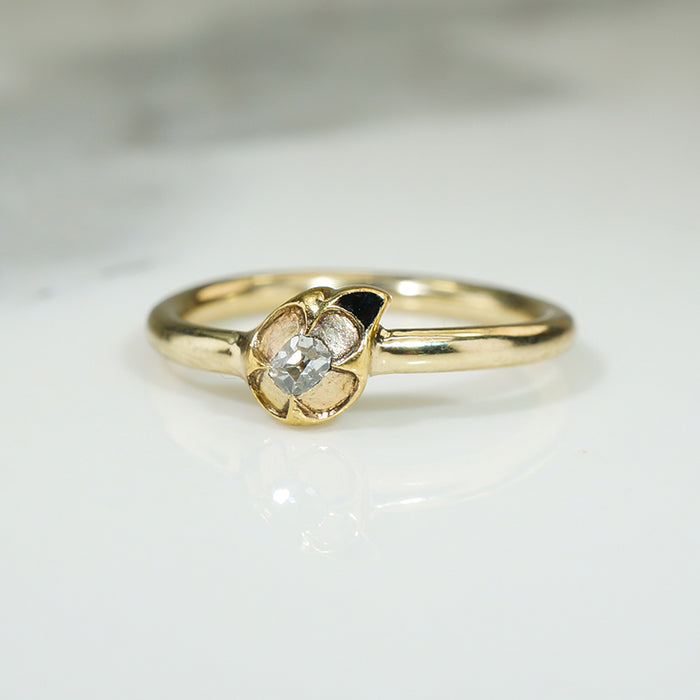 Renaissance Diamond Ring with Enamel