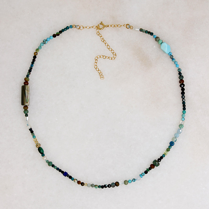Abalone Inspired Gemstone Bead Necklace by Brin
