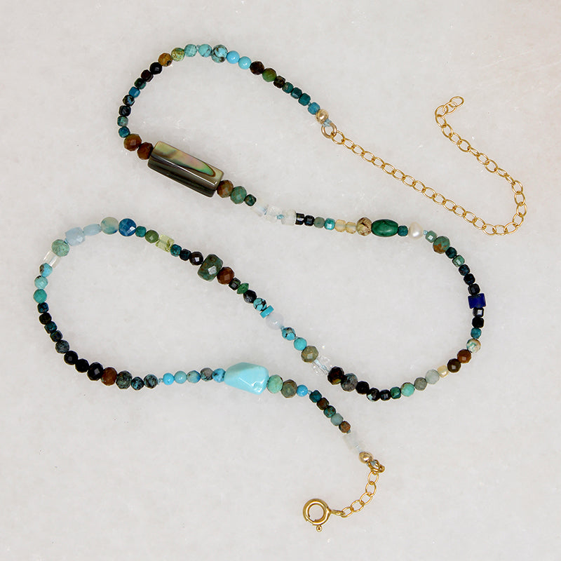 Abalone Inspired Gemstone Bead Necklace by Brin