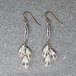 Sparkling Crystal & Floral Filigree Earrings by Brin