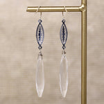 Icy Crystal Spikes & Glittering Filigree Earrings by Brin