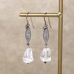 Crystal & Filigree Earrings with Brass Accents by Brin