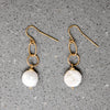 Glossy Pearl & Glittering Link Earrings by Brin