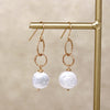 Glossy Pearl & Glittering Link Earrings by Brin