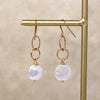 Glossy Pearl & Glittering Link Earrings by Brin