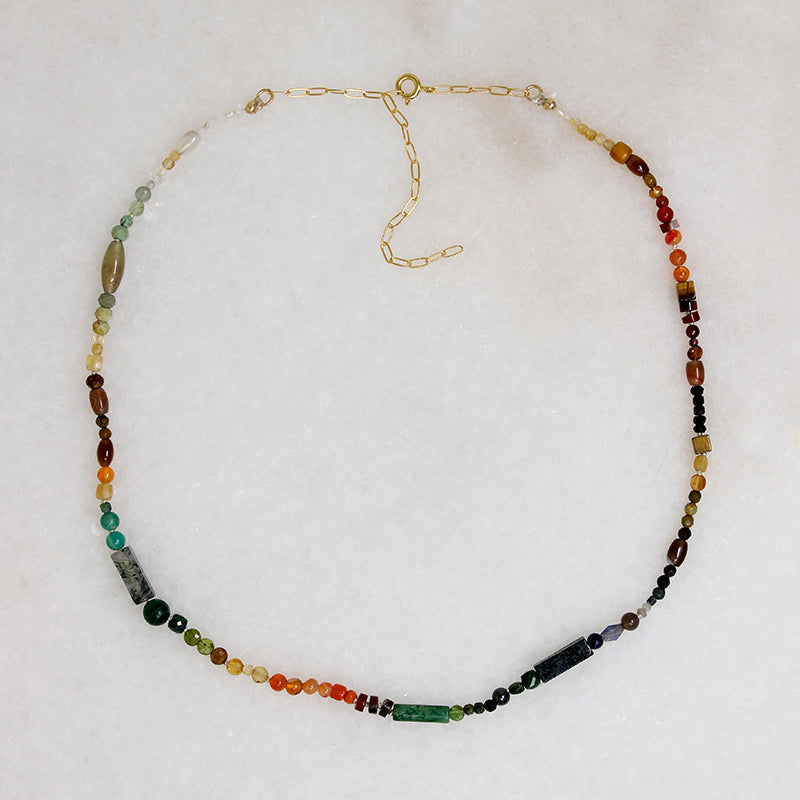 Sophisticated Spectrum Gemstone Bead Necklace by Brin