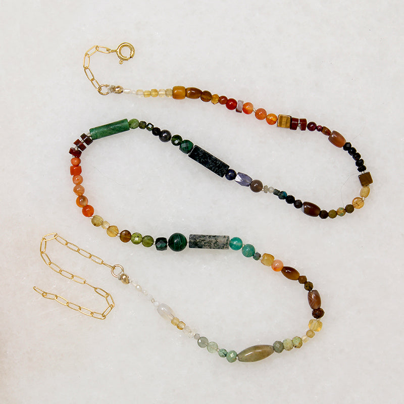 Sophisticated Spectrum Gemstone Bead Necklace by Brin