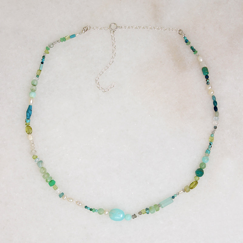 Tranquil Gemstone Bead Necklace by Brin