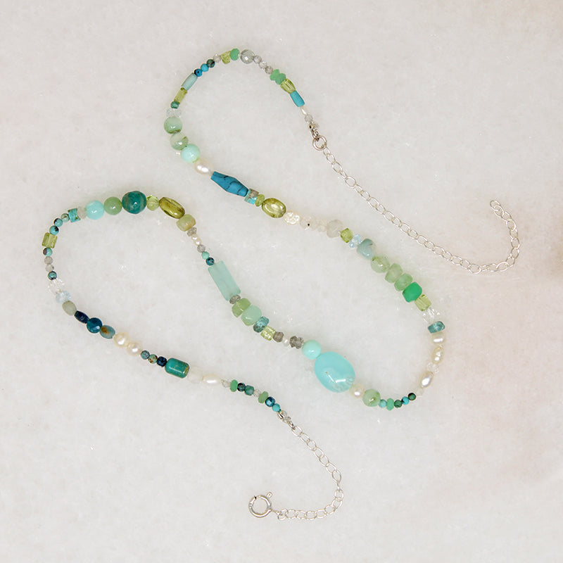 Tranquil Gemstone Bead Necklace by Brin