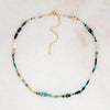 Blue, Green & Gold Gemstone Bead Necklace by Brin